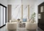do modern living room design with 3d rendering